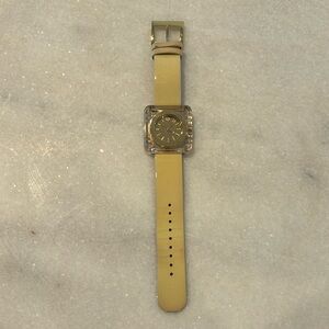 Tory Burch Swiss Made Cream Gold Watch